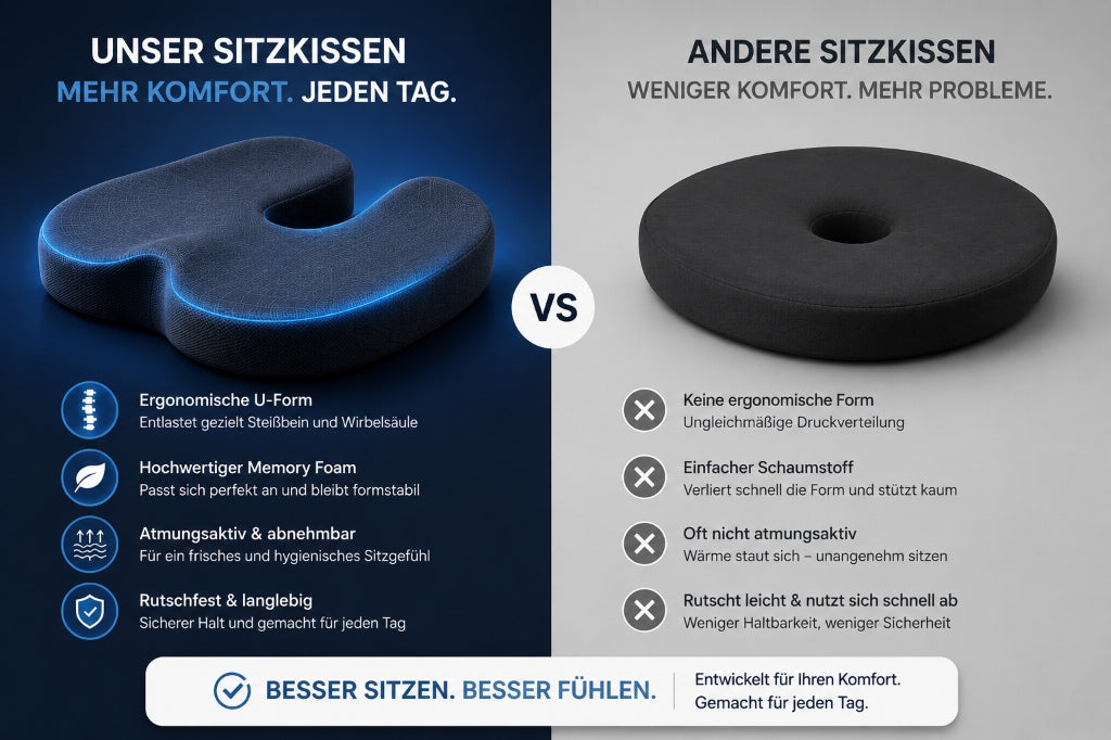 Ergonomischer Vergleich: SitzGesund vs Andere Kissen